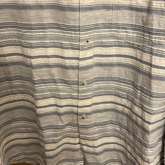 CARBON2COBALT men’s blue white stripe button down shirt cotton light texture XL - Picture 6 of 14